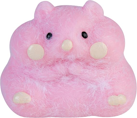 ORB Tabalicious Fluffs TABA スクイッシーハムスター ピンク - ふわふわ、植毛、かわいい動物 TABA スクイッシーおもちゃ - ソフトで粘着性のあるストレスボールふわふわのおもちゃ - かわいい感覚とフィジェットのおもちゃとギフト 子供と大人向け