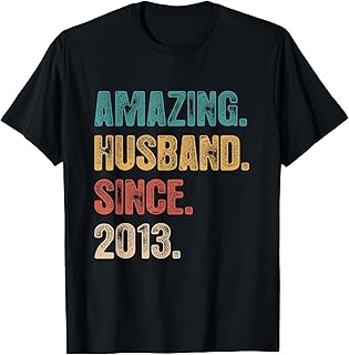 12th Wedding Anniversary For Him Amazing Husband Since 2013 T-Shirt