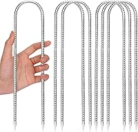 CEWOR 6 Pack 12 Inch U Hook Rebar Stakes - Heavy Duty Galvanized Ground Anchors for Trampolines, Tents, Fences & Gardens