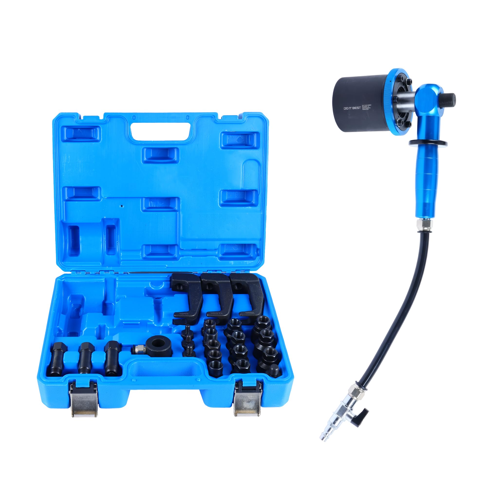 Pneumatischer Diesel Injektor abzieher 27tlg,Einspritzdüsen Ausbau Werkzeug mit 19 adaptern, pneumatischer Einspritzdüsenabzieher für Common-Rail Injektoren, kompatibel mit Bosch Delphi Denso Siemens