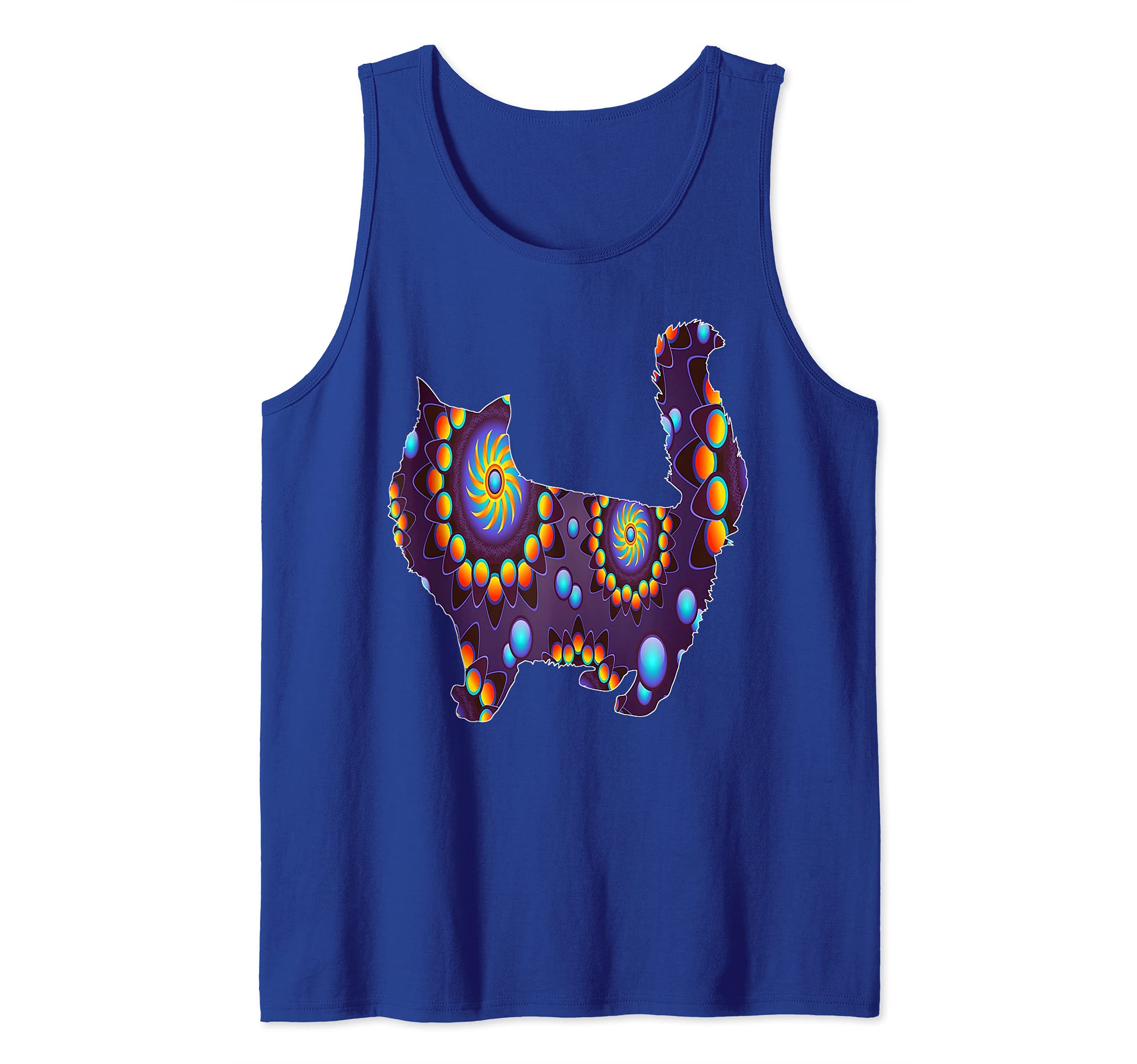 Cute Cat Adorable Kitten Animal Tank Top, Blue, S