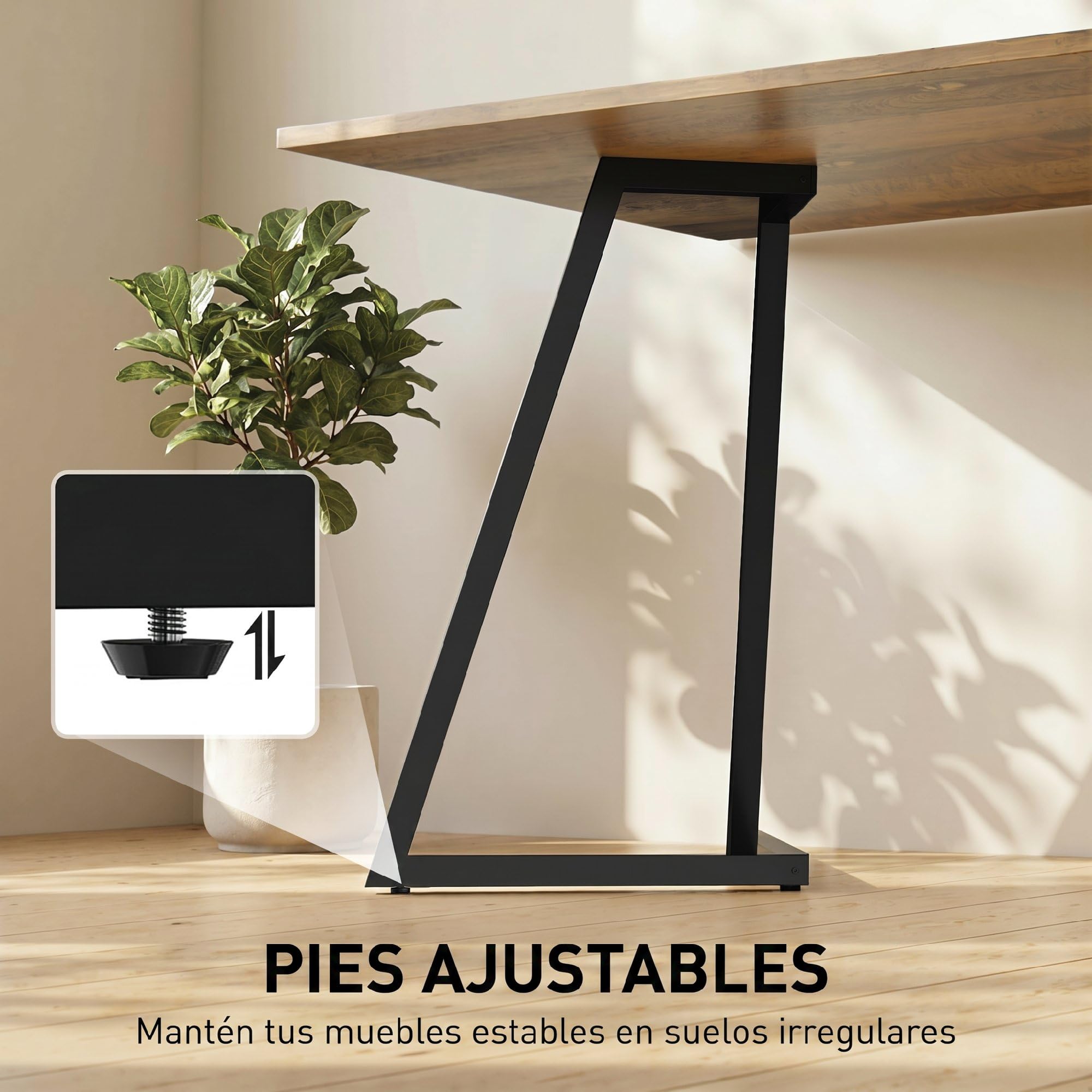 HOMCOM 4 Patas de Mesa de Acero para Mesa de Comedor 43x3x72 cm Negro