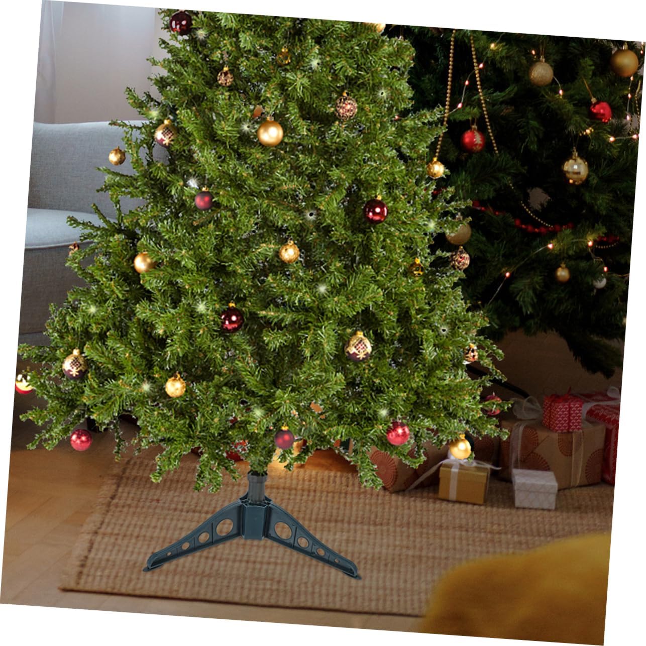 Garneck 4pcs Christmas Tree Stand Bracket Xmas Tree Base Support Holder Stylish Design Material for Holiday Decor and Easy Storage