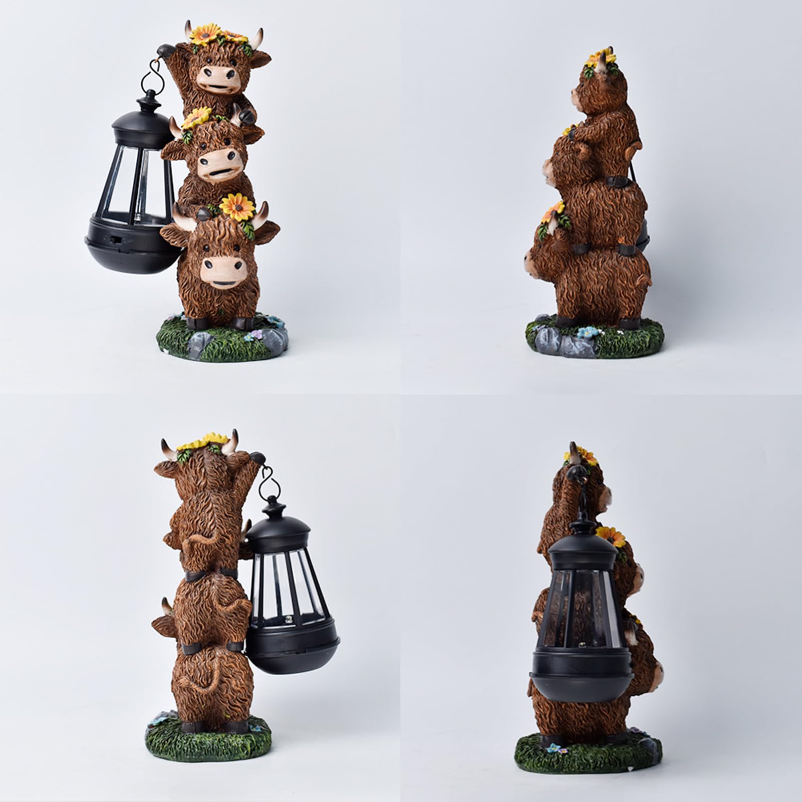 Statua di bestiame solare per giardino, cartello di benvenuto decorativo per giardino, statuetta di Bovina multiuso, decorazione per terrazza per casa, hotel o fattoria