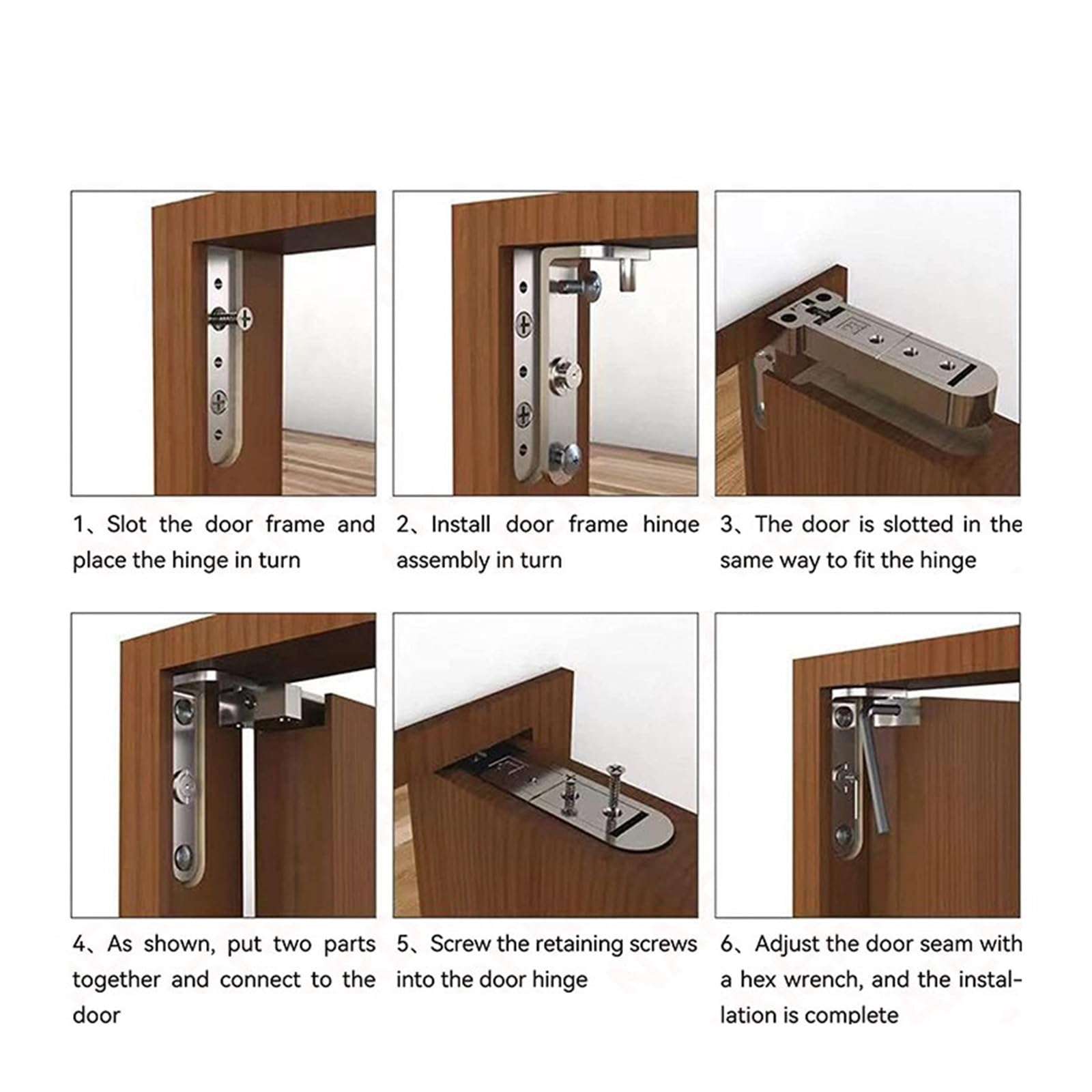 Cerniere girevoli, confezione da 2, regolabili 3D invisibili | Ferramenta nascosta for ante di cucine e mobili domestici(Black)