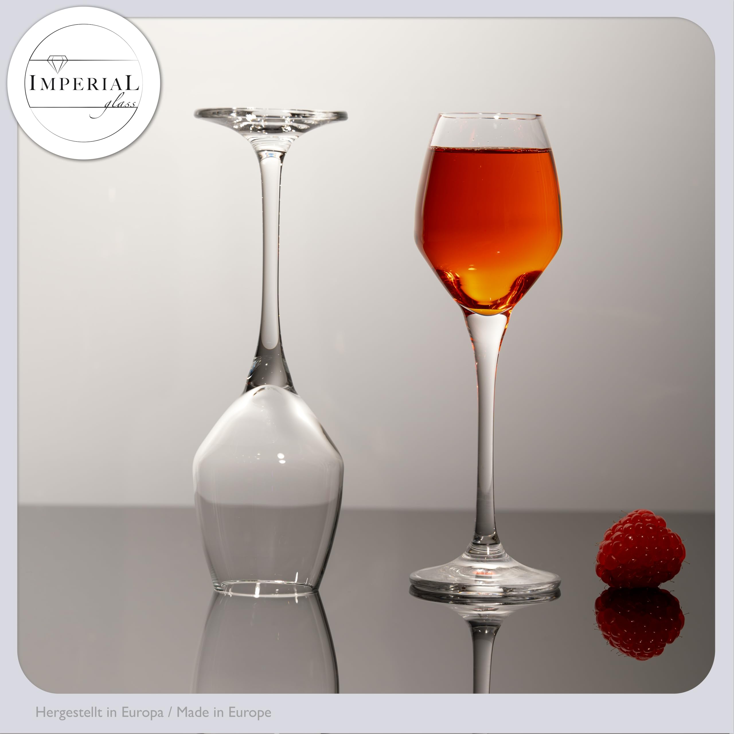 Imperial Rome Lot de 6 verres à liqueur 70 ml – Verre à liqueur avec pied – En verre Crystalline – Passe au lave-vaisselle – Léger et transparent – Forme de tulipe classique