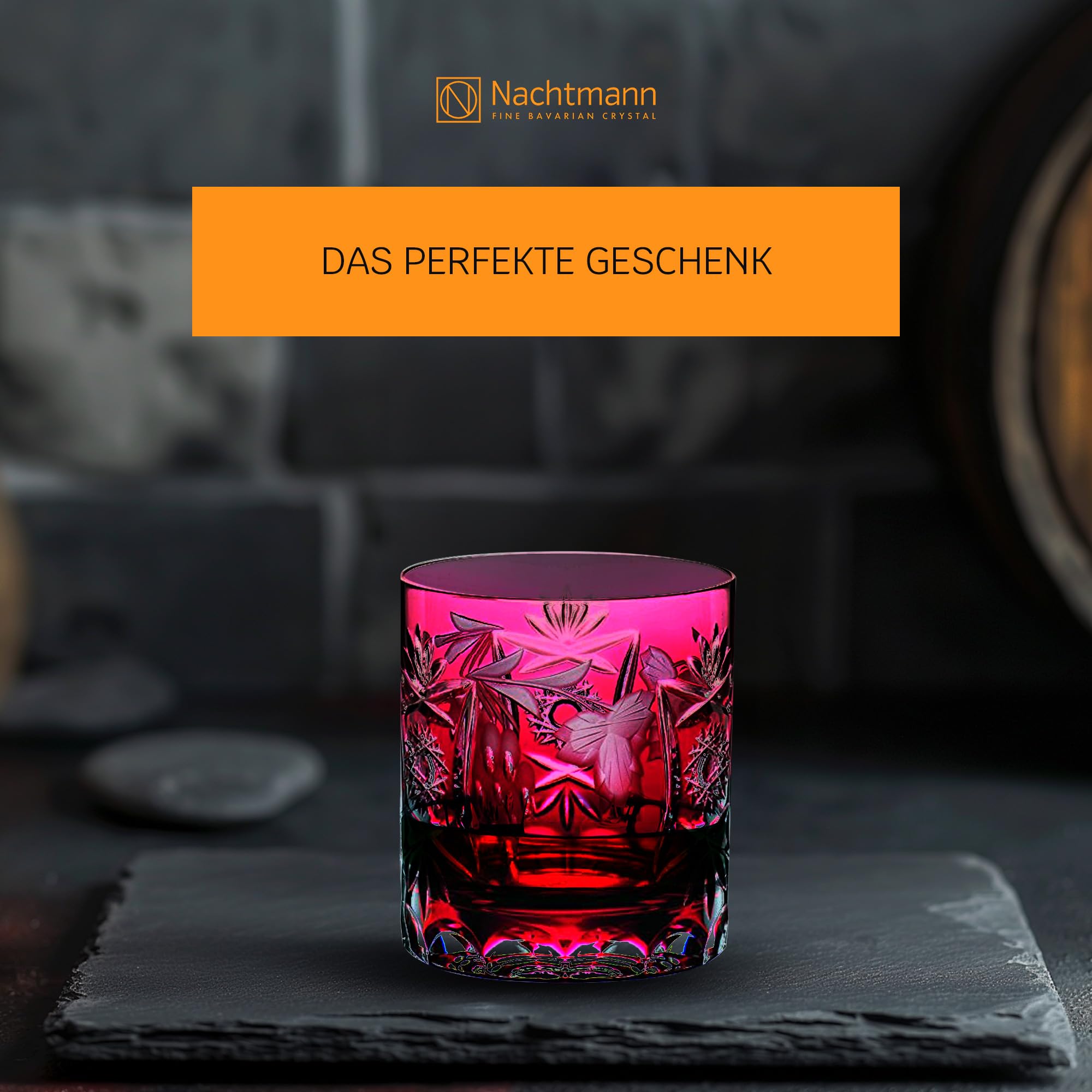 Nachtmann Whisky Glas, 250 ml, Rot, Traube, 35893, Whisky Tumbler aus Bleikristall, spülmaschinenfest, Made in Germany Küche, Haushalt & Wohnen
