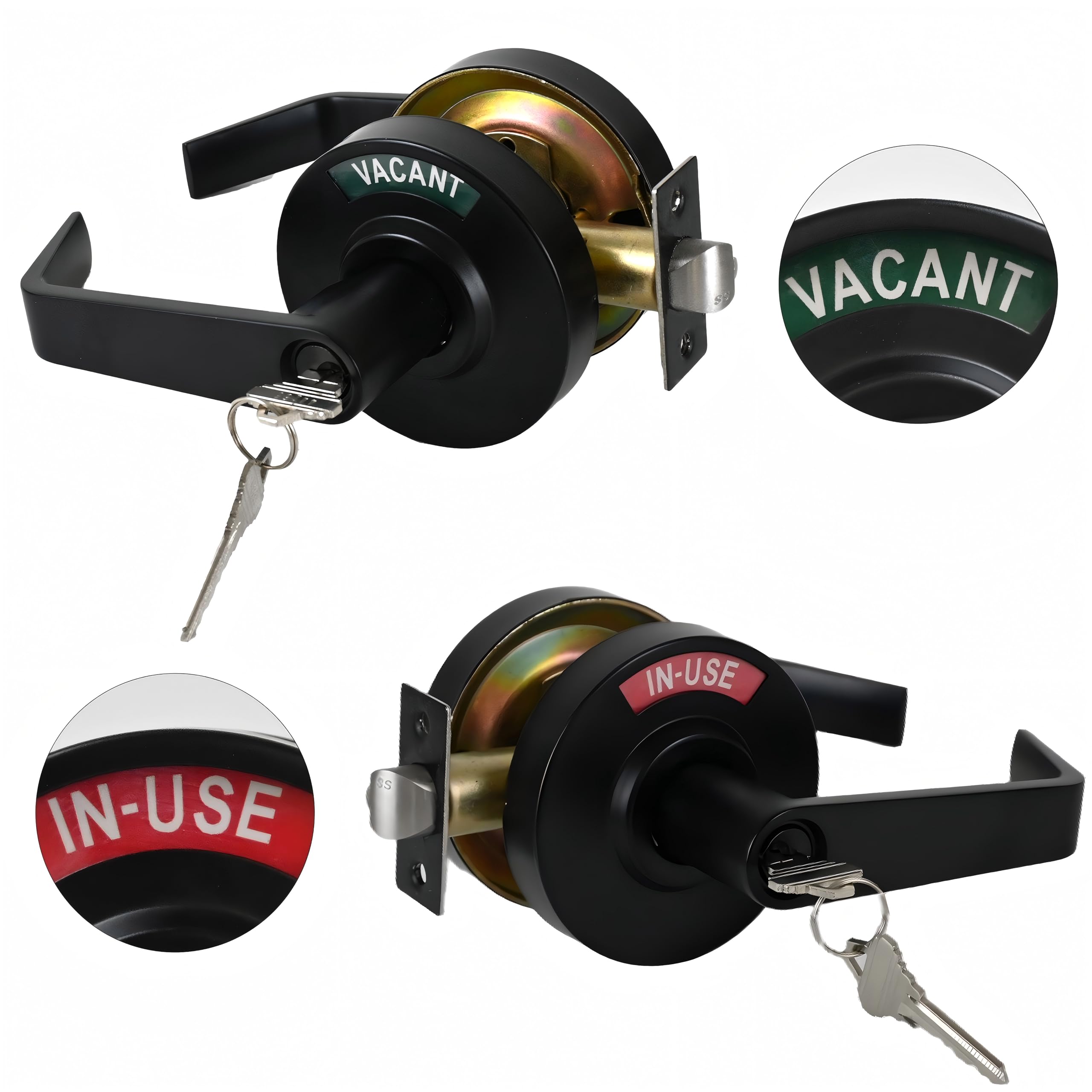 Silver Indicator Door Handle - Privacy Lock for Commercial Use -11 Silver Indicator Door Handle - Privacy Lock for Commercial Use -11