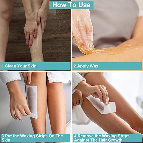 Miniatura 6 de 300 tiras de cera, tiras de cera no tejidas para cera de azúcar y cera suave, papel de cera depilatorio agradable al tacto para cejas, cara, bikini,