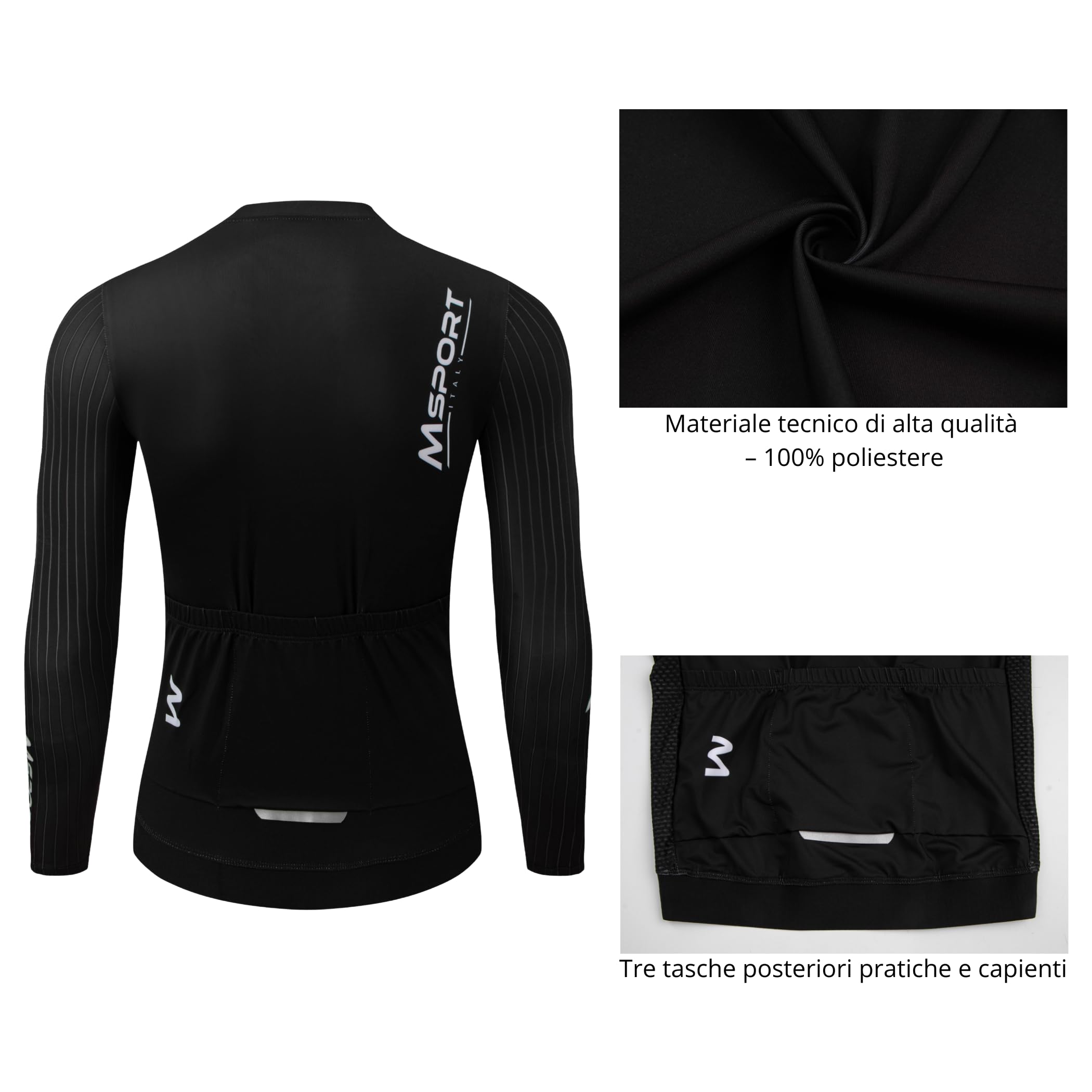 Conjunto de Ciclismo de Invierno – Maillot Térmico de Manga Larga + Culotte con Badana Acolchada de Gel Antishock