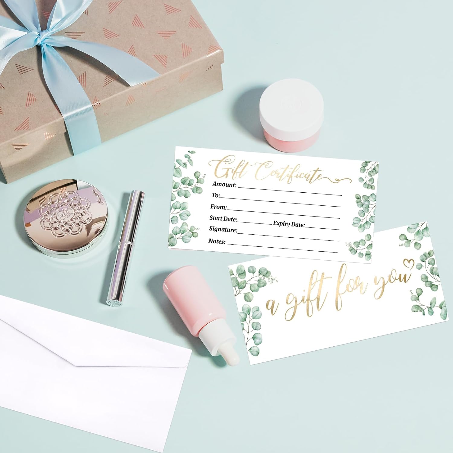 Ceiba Tree Blank Gift Certificates for Business 30 Pack Gold Foil Certificate Cards with Envelopes for Salon Restaurants Spa Birthday Valentines Day - Image 8