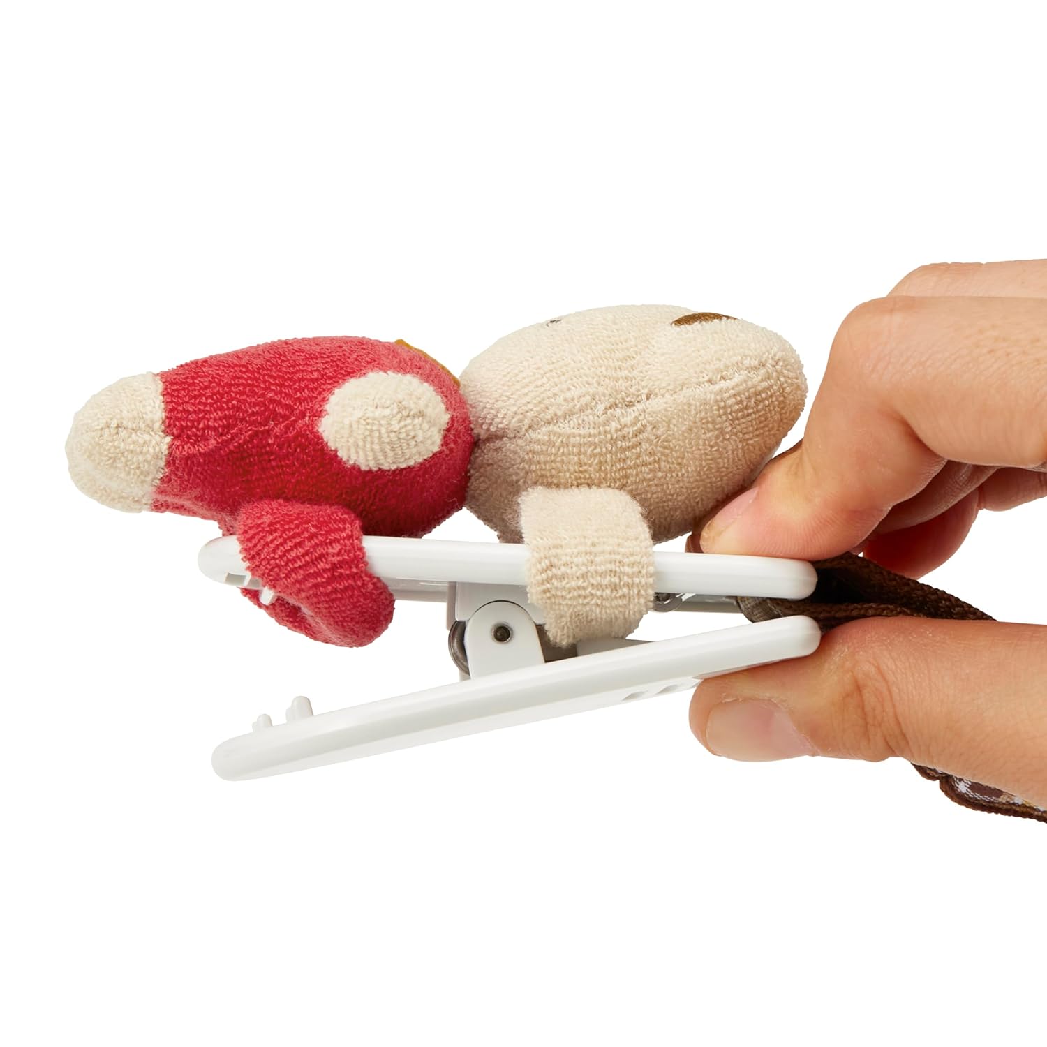Miki House 16-1652-498 Blanket Clip, Bear, Stroller Clip, Blanket, Slip Prevention, Set of 2, Made in Japan, Boys and Girls, Baby, Kids, Children's Clothes, Beige