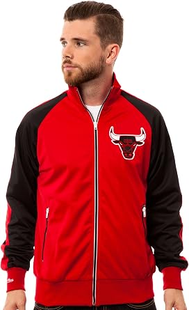 Mitchell & Ness Chicago Bulls Backboard Track Jacket Large Red