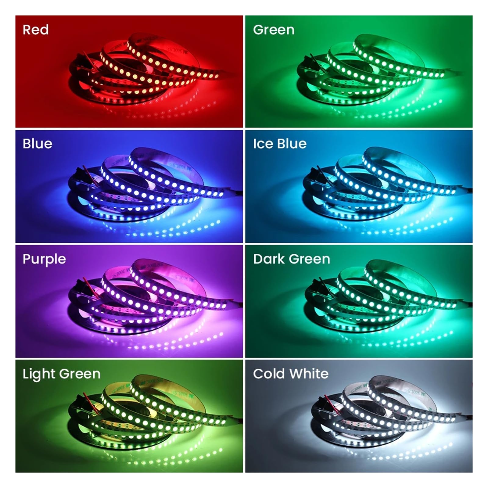 Tira de LED RGB 5050 DC5V DC12V Cinta de iluminación inteligente IC incorporada 30 60 144 LED por metro(Black PCB,5V WS2813_5M 30 IP30)