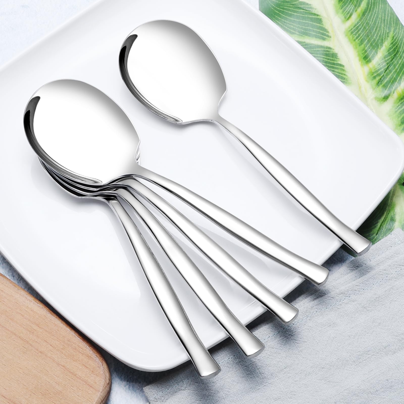 6 Große Servierlöffel Aus Edelstahl – Perfekt Für Buffet, Restaurant & Küche Zu Hause