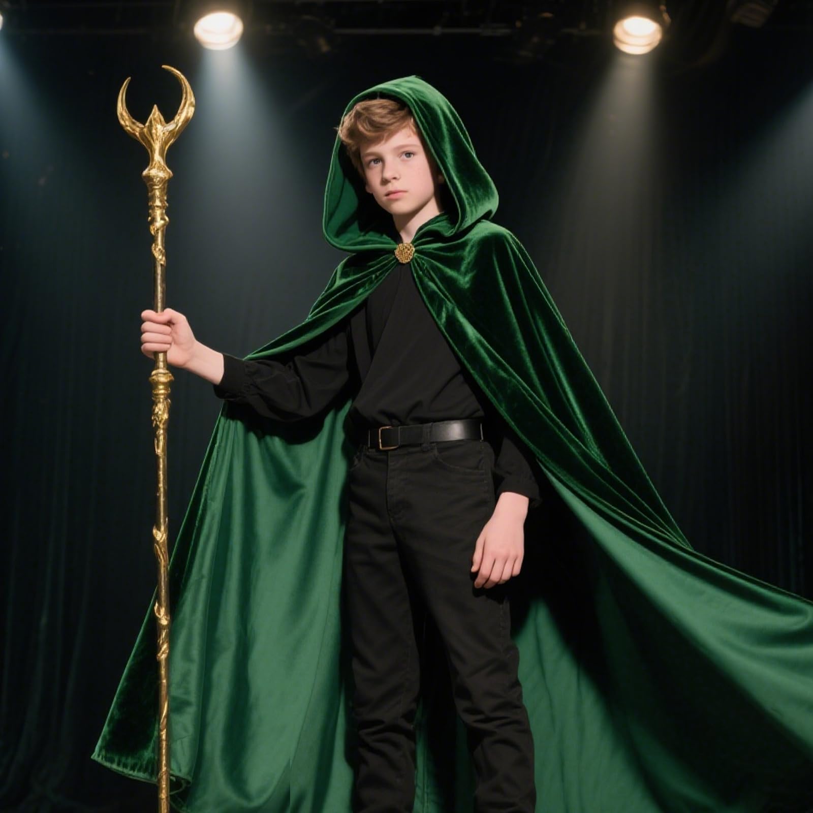 YAUOIPI Green Holloween Grim Reaper Cape,47.24 Inch/120cm Velvet Green Cloak,Halloween Fancy Dress Costume,Witch Cosplay Accessories for Boy Girls Halloween Christmas Fancy Dress (Green) BigaMart YAUOIPI Green Holloween Grim Reaper Cape,47.24 Inch/120cm Velvet Green Cloak,Halloween Fancy Dress Costume,Witch Cosplay Accessories for Boy Girls Halloween Christmas Fancy Dress (Green) BigaMart