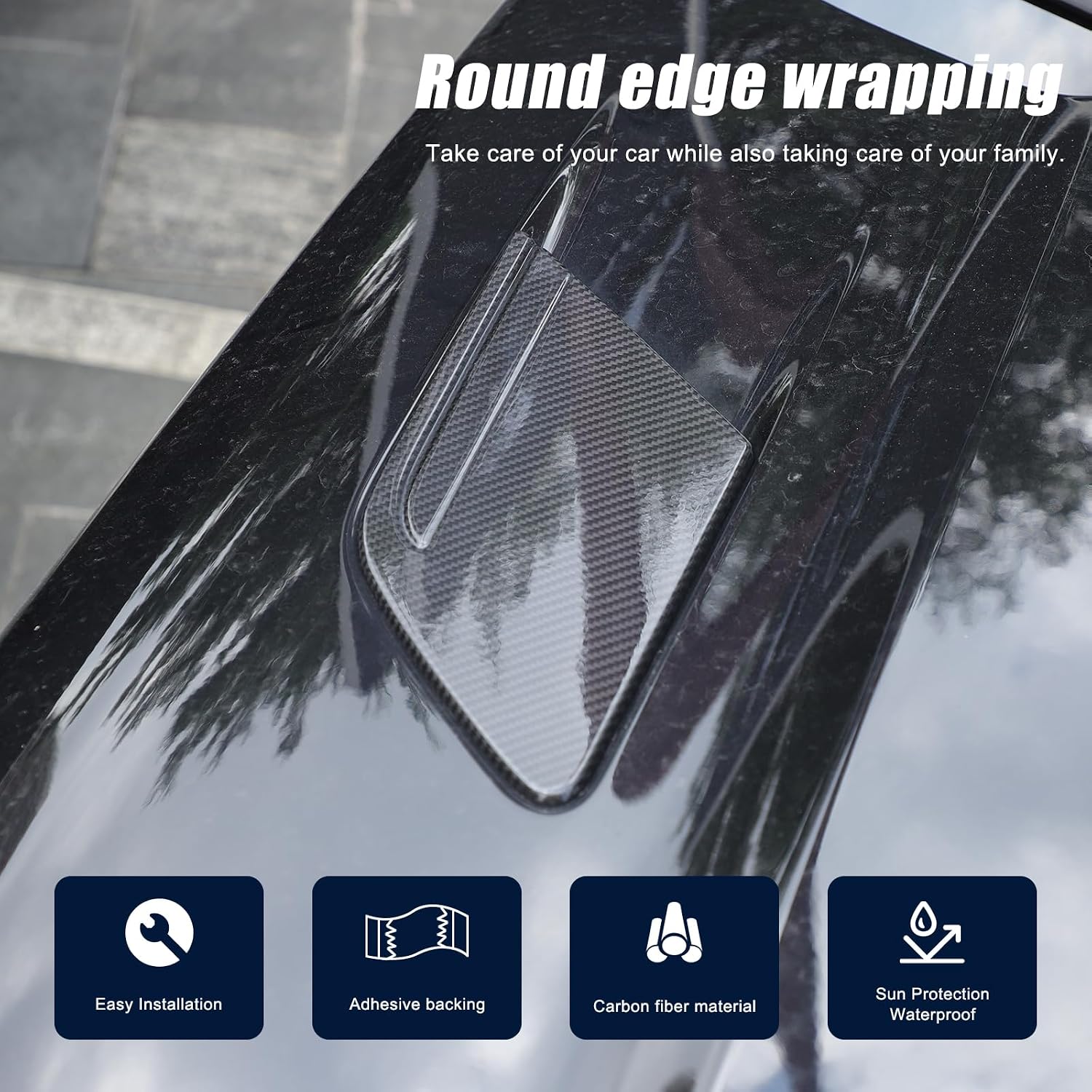 Front Hood Vent Fender Trim Cover Compatible with Land Rover Range Rover Sport 2023 2024 2025 2026, Real Carbon Fiber Front Side Hood Vent Trim Cover