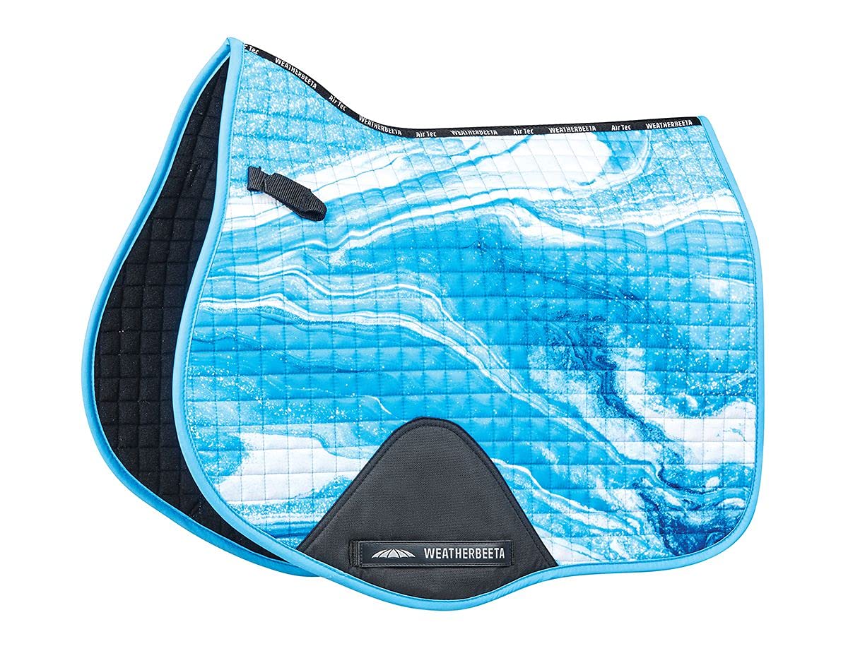 WeatherBeeta Prime Marble All Purpose Saddle Pad, Blue Swirl Marble Print, Full