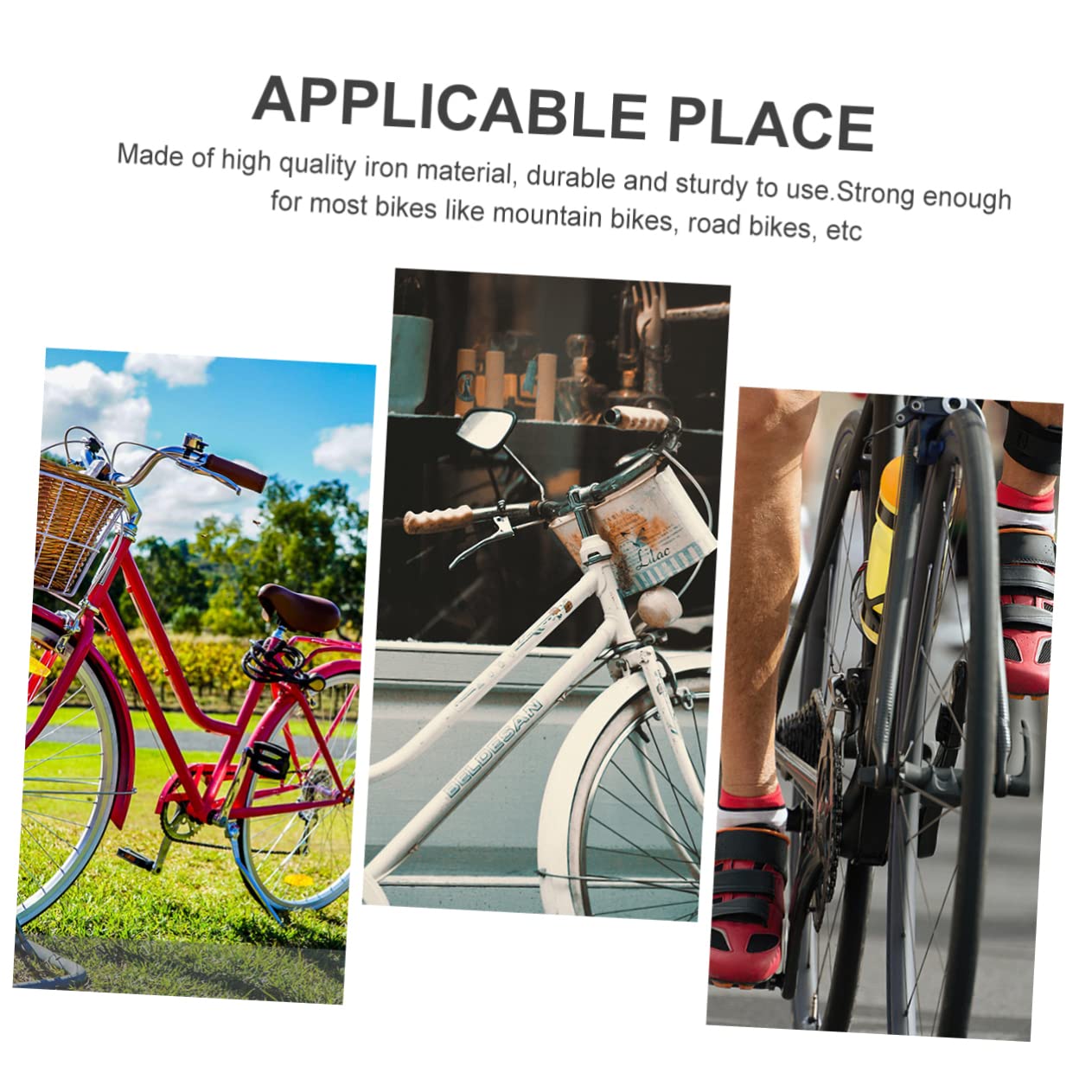 Béquille de Vélo 20 Pouces Double Support de Stationnement Argenté