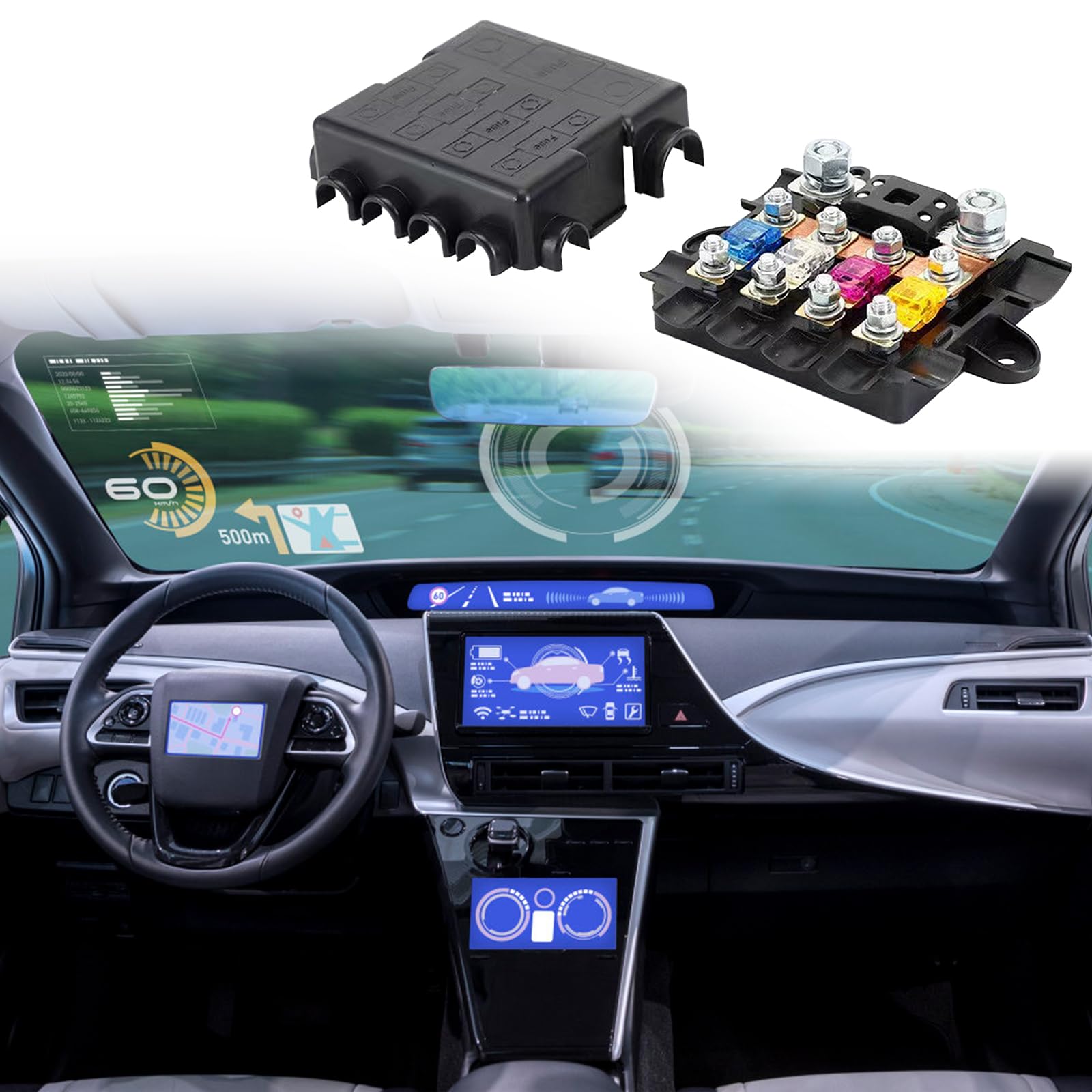 Scatola Sicurezza Veicoli Blocco Fusibili 4 Vie Per Auto - Scatola Sicurezza Standard Per Veicoli Portafusibili Veicoli Elettrici