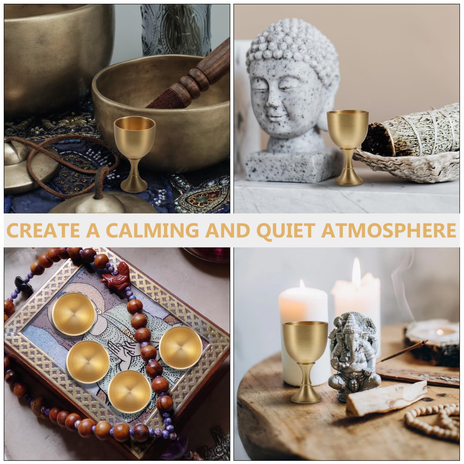 HOLIDYOYO Wine Glass Whisky Glasses Offering Spirits Cup Chalice Toasting Flutes Vintage Cups Offering Cup Worship Cups Retro Drinking Glasses Goblets Gobstoppers Brass Golden