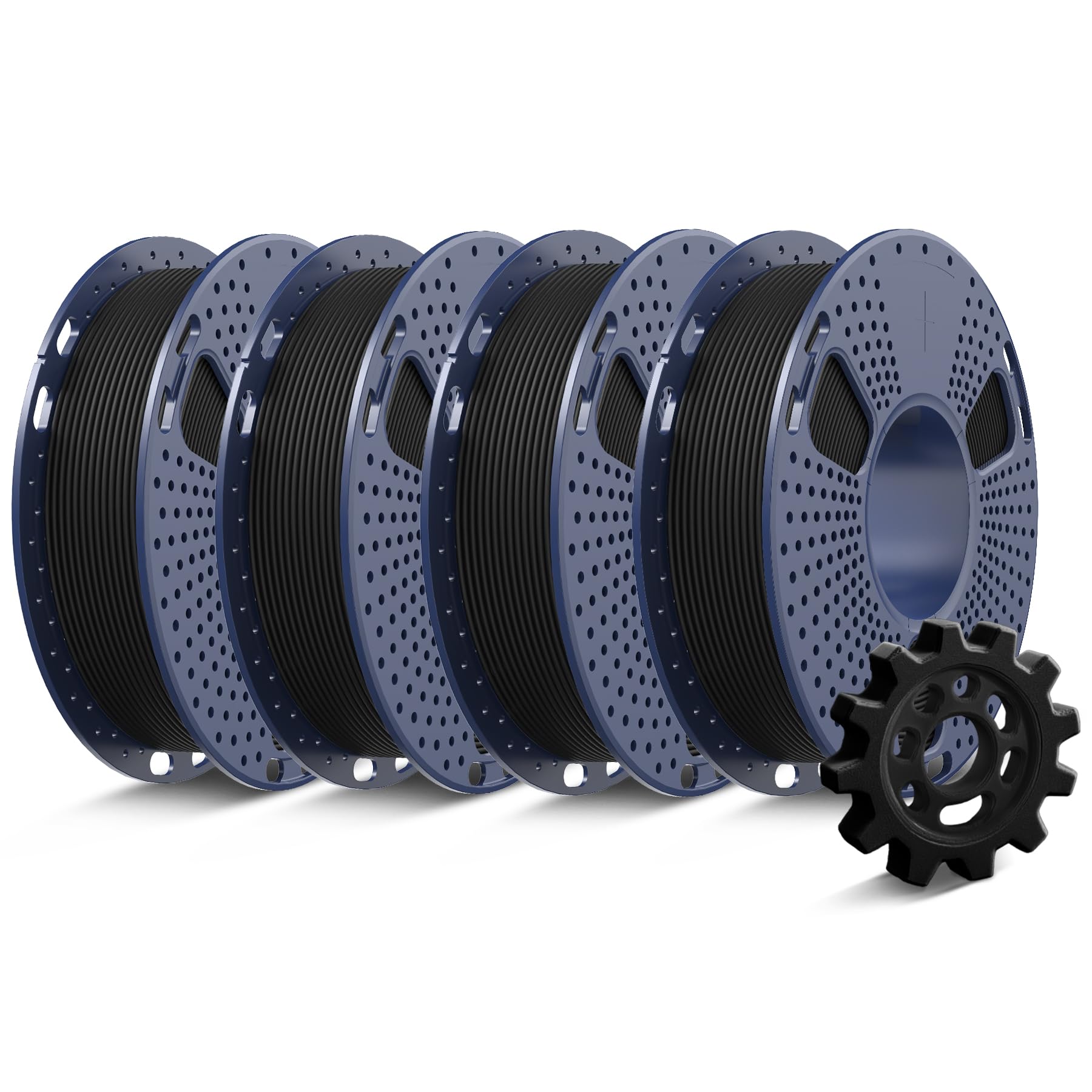 SUNLU PETG 3D Printer Filament Bundle, 0.25kg Each Spool, Total 1kg, Mini Spool, High Speed PETG 1.75mm, 4 Packs, Black*4