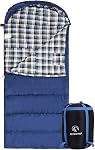 REDCAMP Outdoors Cotton Flannel Sleeping Bag for Camping Backpacking, Warm and Comfortable Envelope Sleeping Bags with 2/3/4lbs Filling
