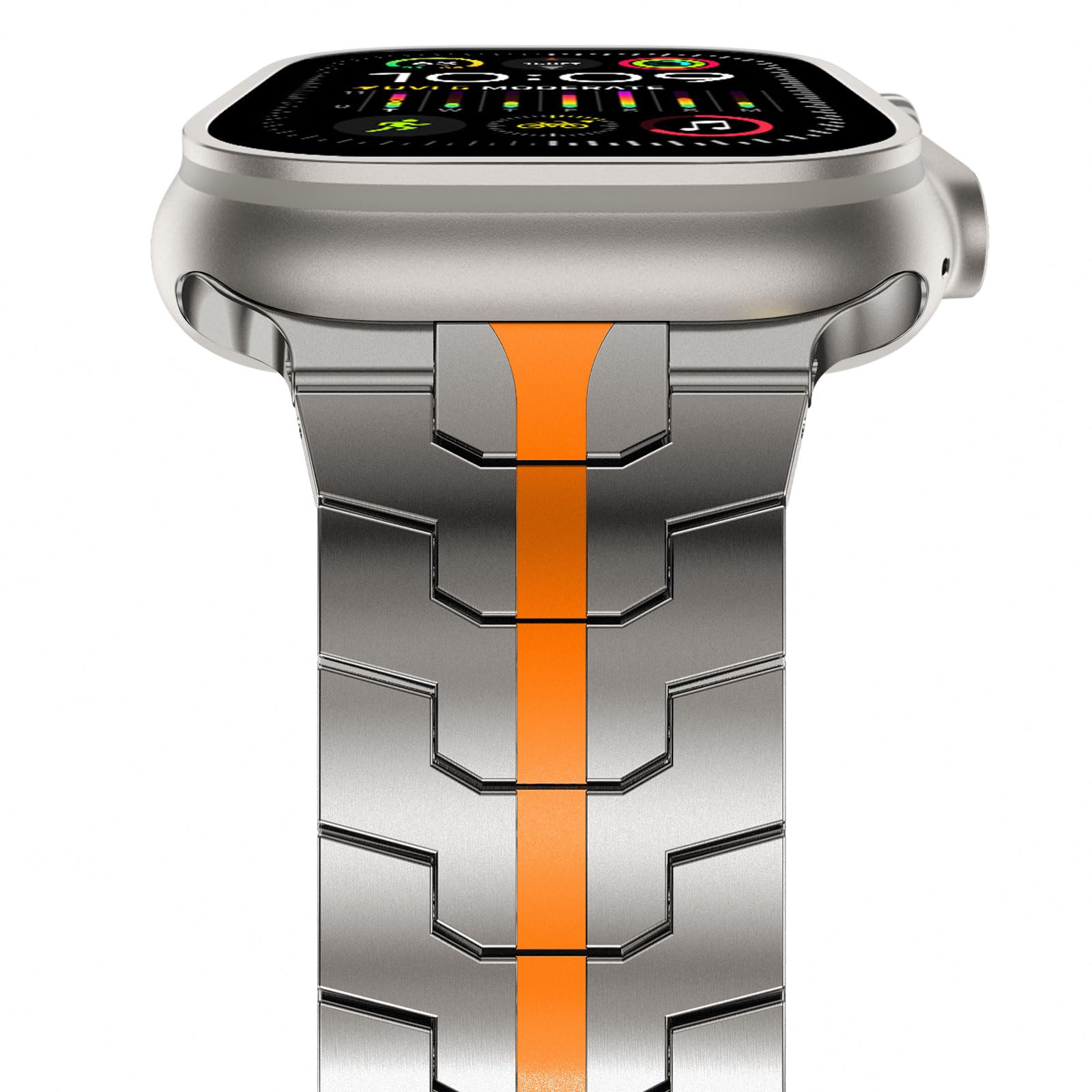 KADES Bracelet à maillons en acier inoxydable compatible avec Apple Watch, homme et femme, pour iWatch Ultra 2/Ultra Series 9, 8, 7, SE, Series 6, 5, 4, 3, 2, 1, 49 mm, 45 mm, 44 mm, 42 mm