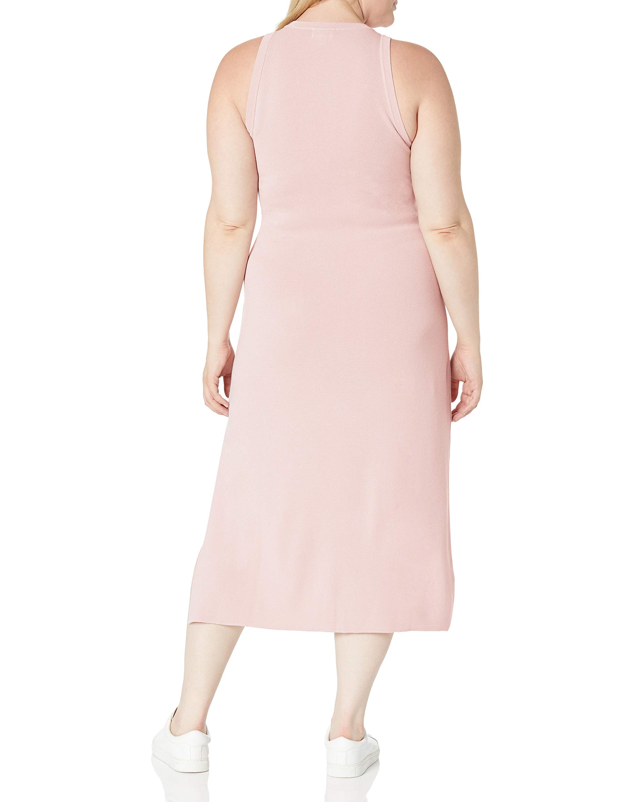 The Drop Women's Gabriela High Neck Cut-in A-line Side-Slit Maxi Sweater Dress