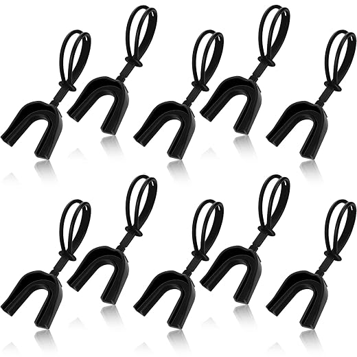 10 Pcs Strapped Mouth Guard Sports Mouthguard with Strap Adult Youth Kids Football Mouthpiece Mouth Protector for Boxing Basketball Lacrosse Hockey Taekwondo Wrestling Jujitsu (White)
