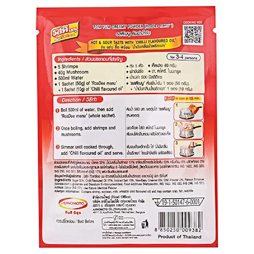 Miniatura 2 de RosDee menu, Tom Yum Crema en Polvo 2.12 oz X 3 Paquetes