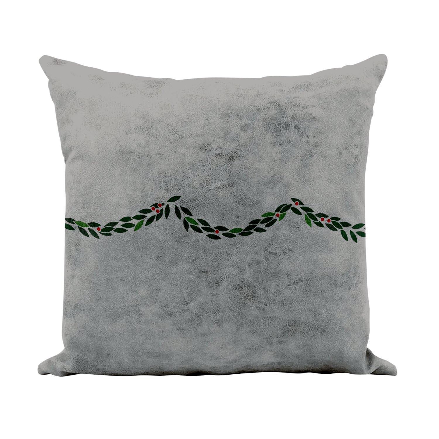 Coussin de noel similicuir gris 40x40 pour une decoration de fete chaleureuse