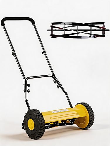 Manual Push Reel Lawn Mower, 14 Inch 5-Blade