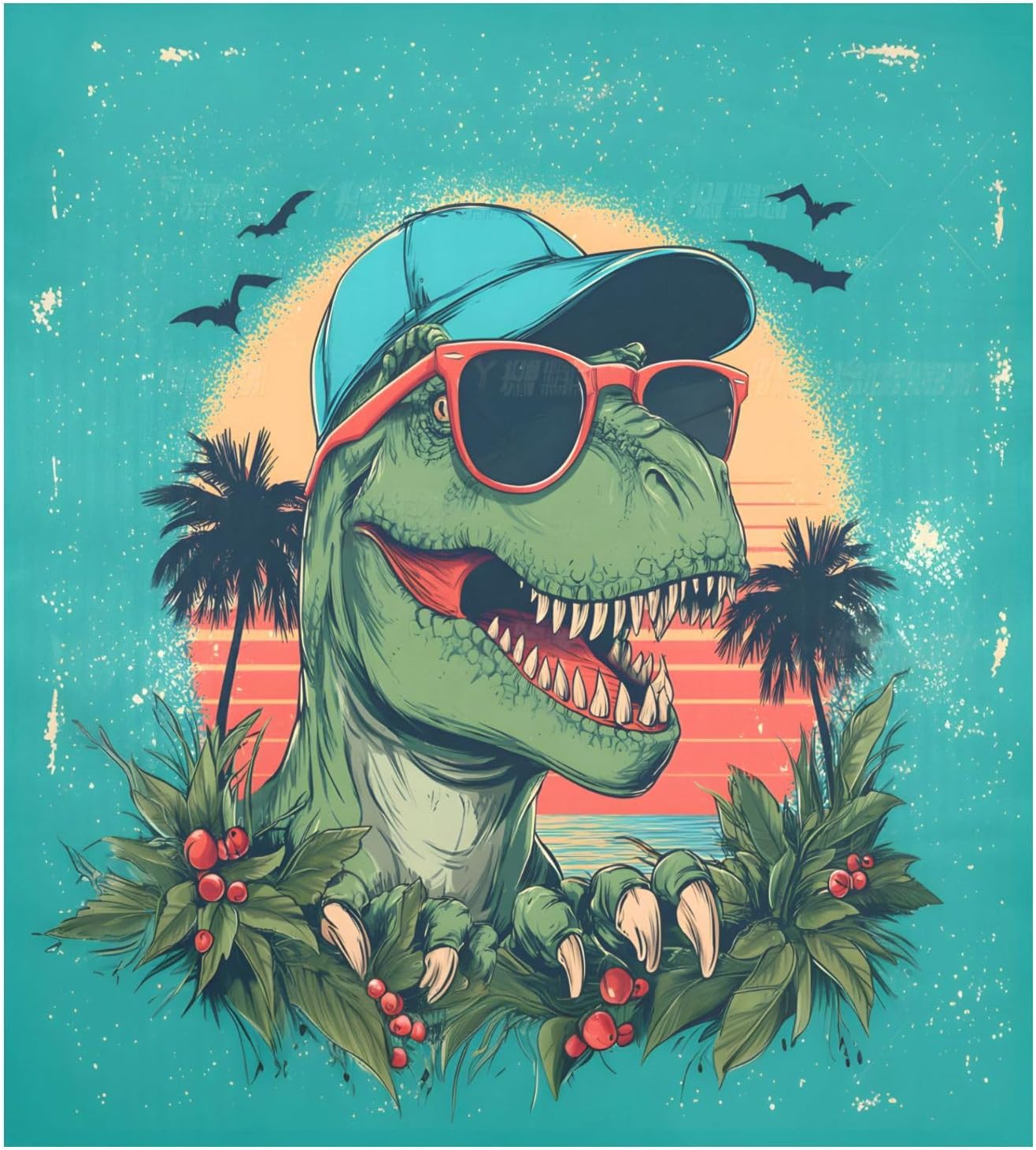 Dishwasher Magnet Cover Large Magnetic Stickers Summer Sunglasses Dinosaur Front Dishwasher Cover Reusable Decal for Home Kitchen Refrigerator Decorative Lid Washing Machine Laundry