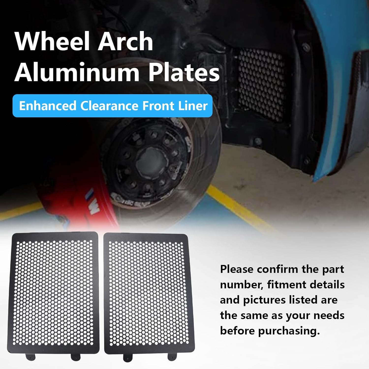 Wheel Arch Aluminum Plates/Enhanced Clearance Front Liner Kit for BMW G80 M3 Saloon(2021+), G81 M3 Touring(2023+), G82 M4 Coupe(2021+), G83 M4 Convertible(2021+), G87 M2 Coupe(2023+)