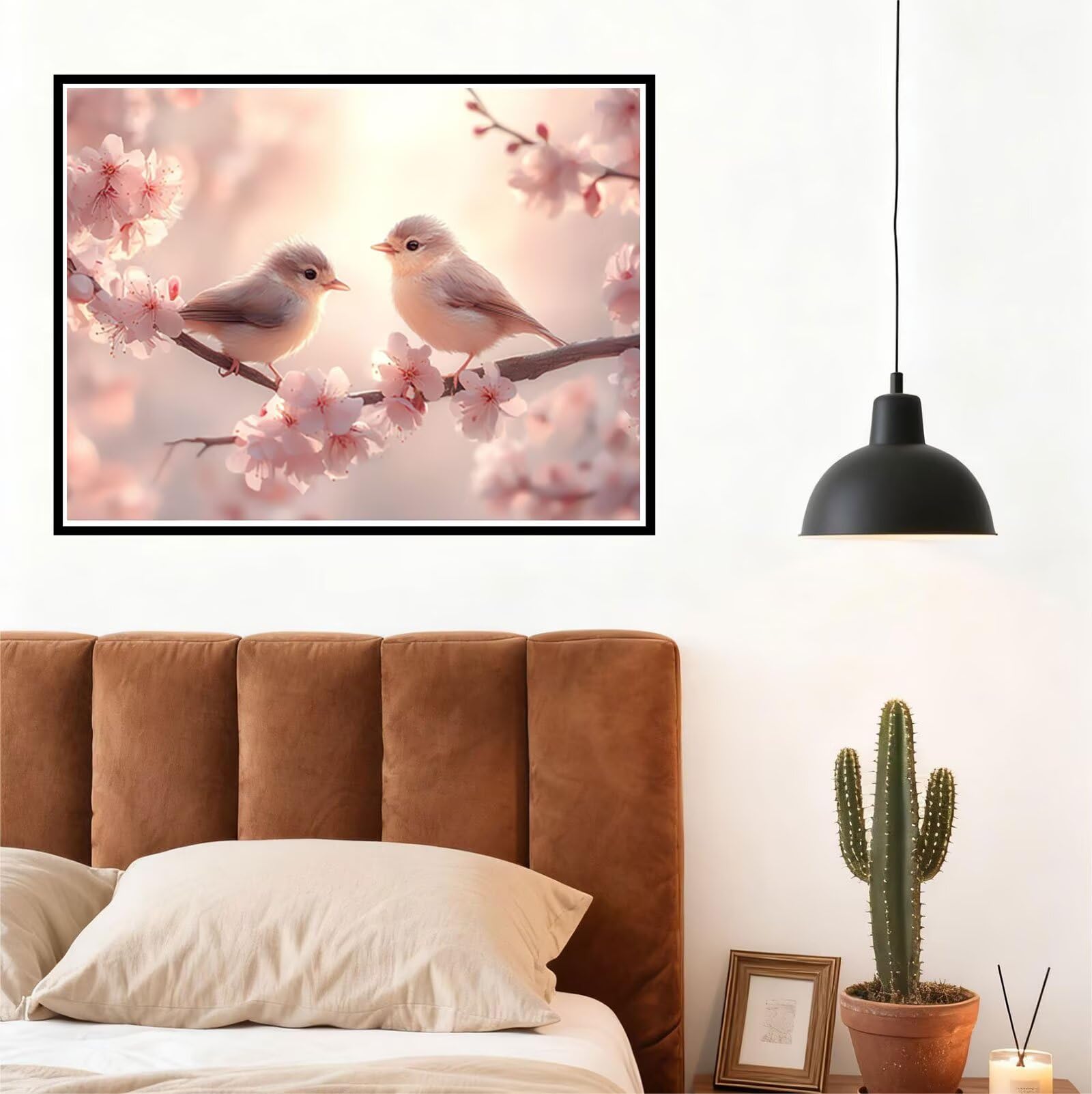 Fiori Dipingere con i Numeri Adulti Uccello Dipingere con i Numeri Regalo Bambina 7 Anni, Hobby Creativi Adulti Painting by Numbers Kit Pittura Bambini, per Decora Casa 60x80cm Senza Cornice H - 939
