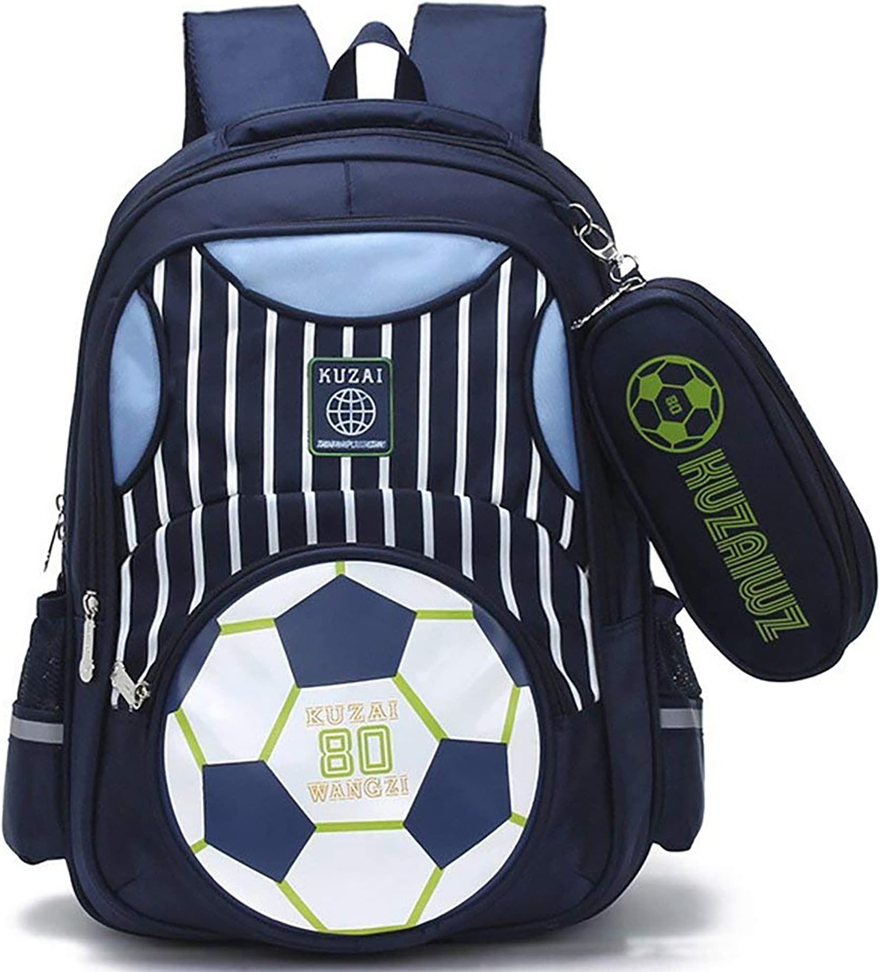 Boys Backpack Soccer Printed Kids School Bookbag for Primary Students Dark Blue