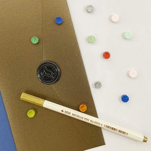 Miniatura 6 de Cuentas de cera de sellado, 200 cuentas de sellado octágono a granel para invitaciones de boda, regalo de Navidad, tarjeta de regalo, sellado de