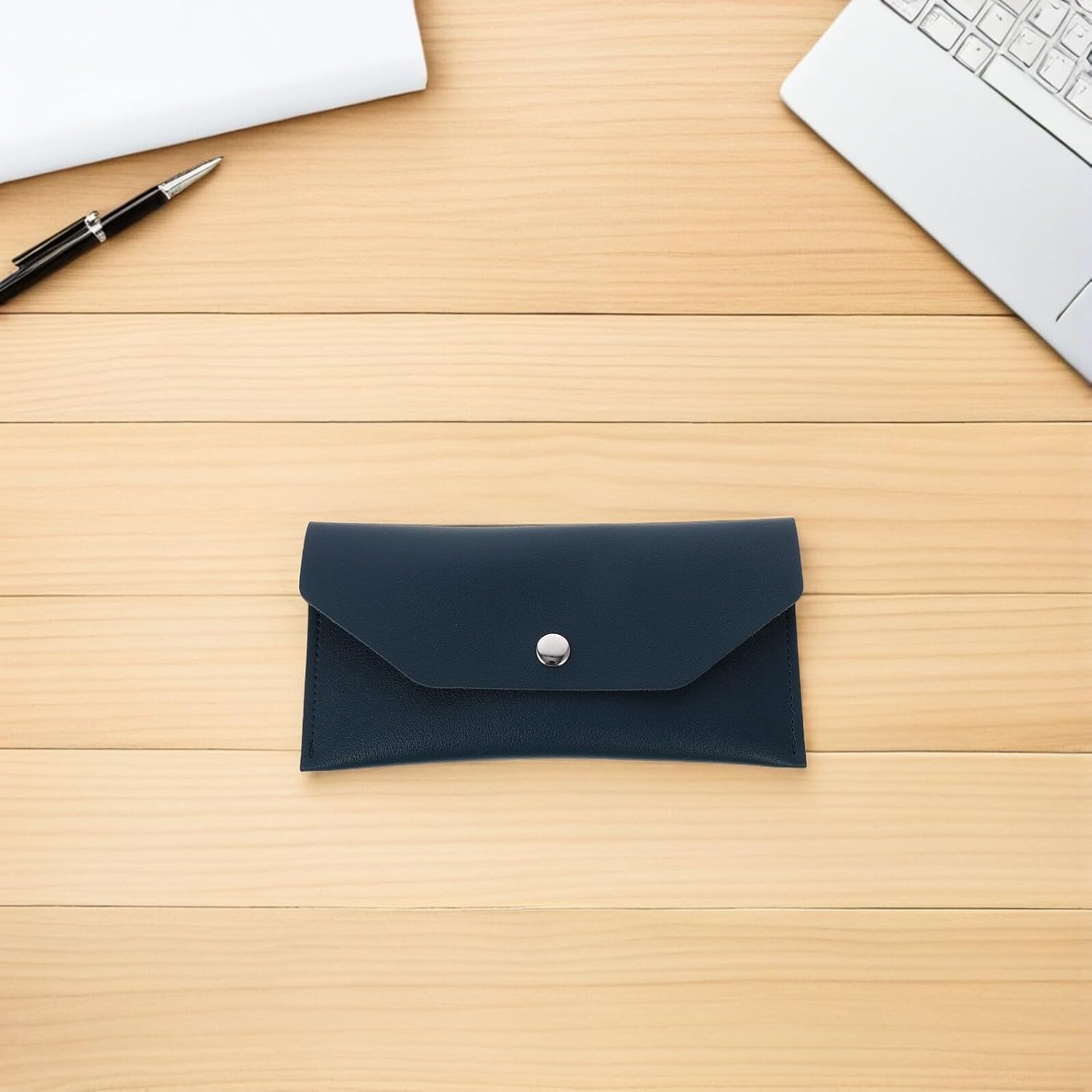 ARTIBETTER 2pcs Leather Cash Envelope Wallets, Bill Holder and Money Organizer Pouches in Dark Green for Budgeting, Travel Document and Savings Management