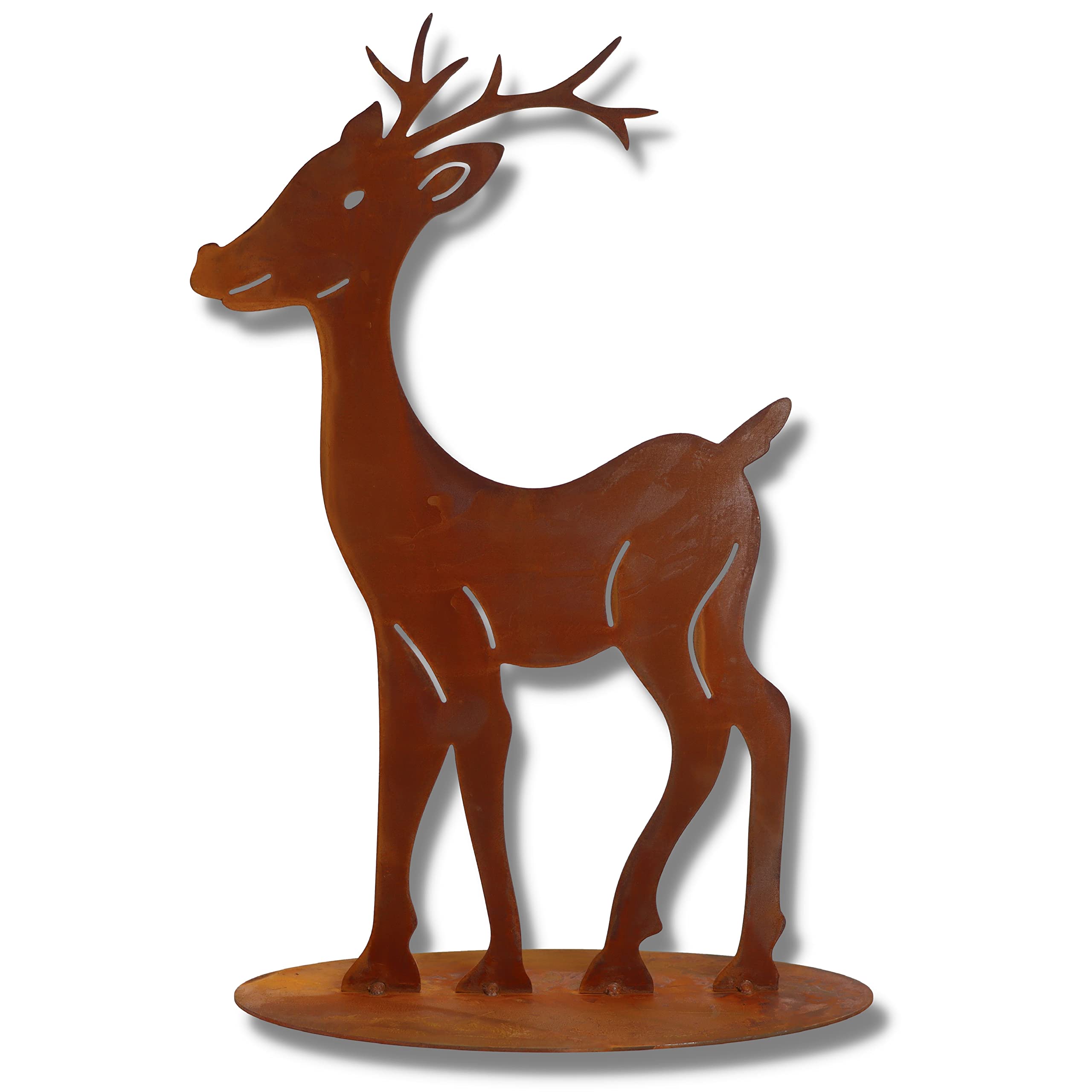 Rostikal 3er Deko Set Hirsch Familie Edelrost Gartendeko Figuren Rost Skulptur Deko Rentiere
