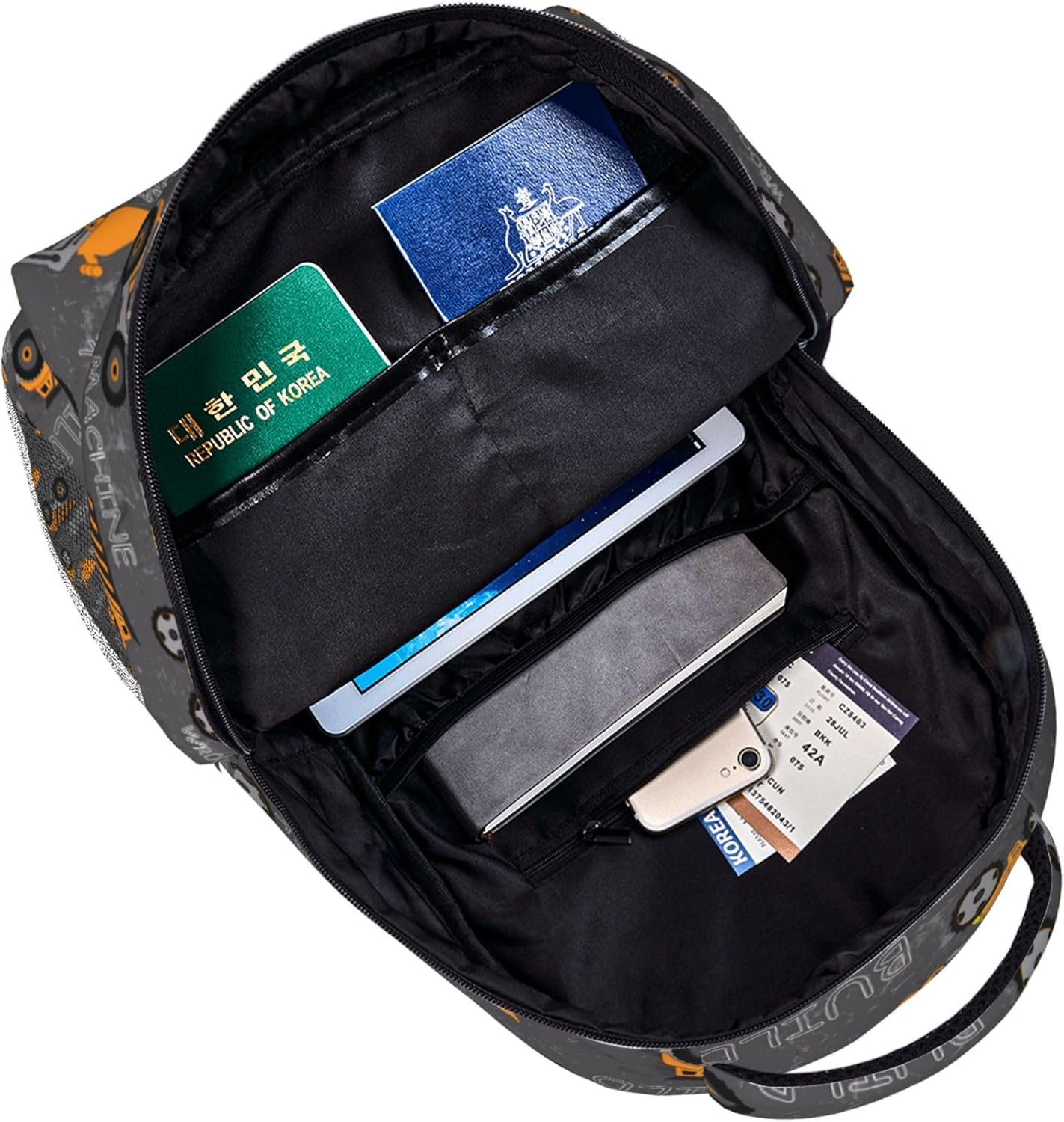 Construction Cars Truck School Backpack 16 Inch Machines Tractor Elementary Backpacks Strap Adjustable Travel Casual Daypack for Boys Girls Kids - Image 5