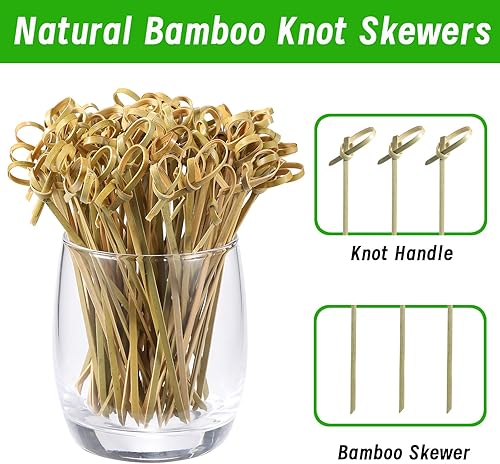 Miniatura 6 de Juego de tazas de charcutería de 12 onzas, 24 tazas con 100 púas de coctail, soporte para papas fritas y brochetas de nudo de bambú, kit de