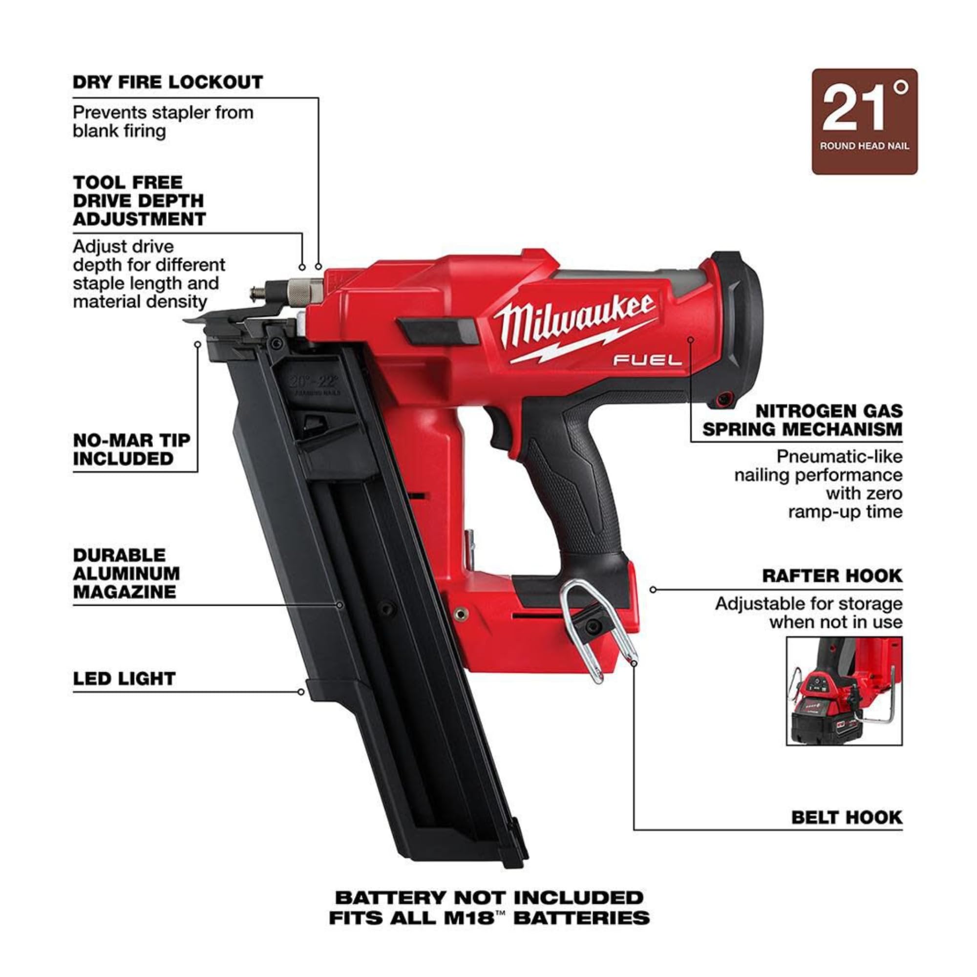 Amazon | Milwaukee 2744-20 M18 FUEL 21度 コードレス フレーミング