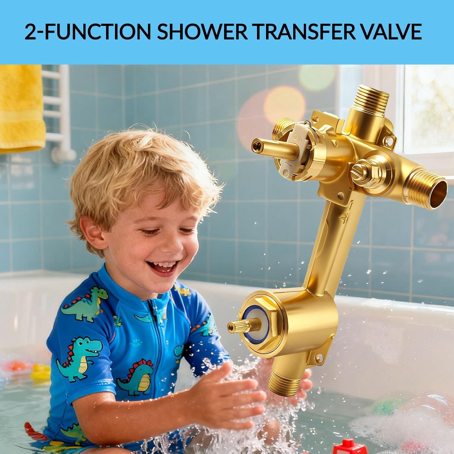 2571 Pressure Balancing Shower Valve for Moen Posi-Temp, Built-In 2-Function Transfer Valve Includes Stops, 1/2 Inch IPS/CC Connection, M-PACT Common Valve System, Solid Brass