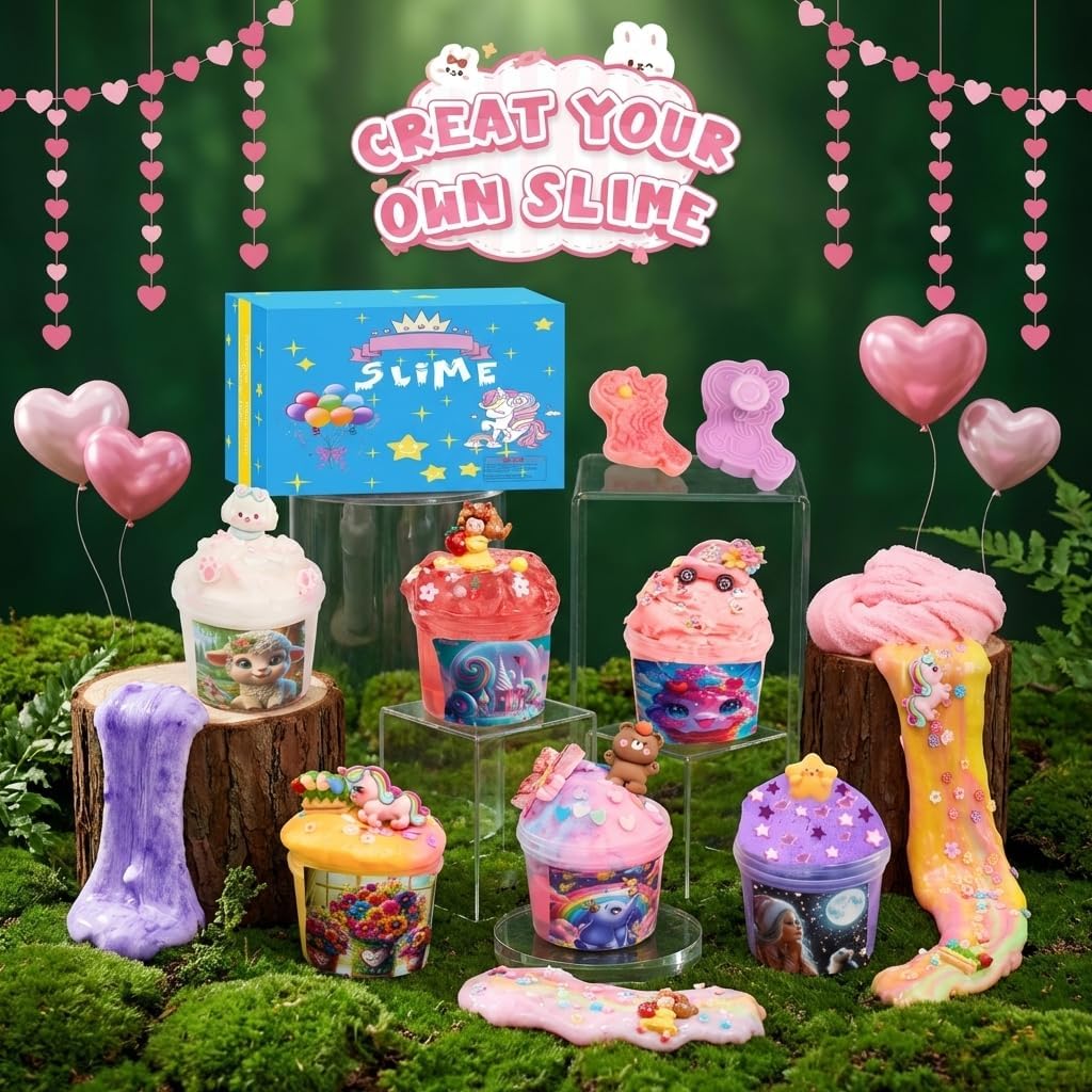Slime 7 Packed for Kids,Super Soft and Non-Sticky Stress Relief Clear Slime Kit Toy for Christmas Day Gift,DIY Butter Slime Party Favor (Type 7) image 3