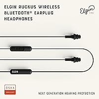 Vista 2 de Elgin Ruckus - Auriculares Tapones Inalámbricos Bluetooth, Reducción de Ruido de 25 dB, Auriculares Tapones, Micrófono con Cancelación de Ruido