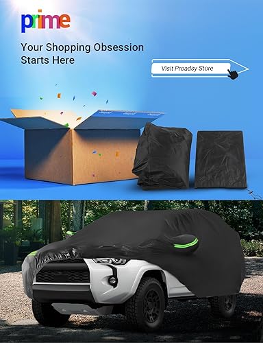 Miniatura 2 de Proadsy - Cubierta para automóvil, para todo tipo de clima, a prueba de viento, nieve, lluvia, rayos UV y granizo, para interiores y exteriores,