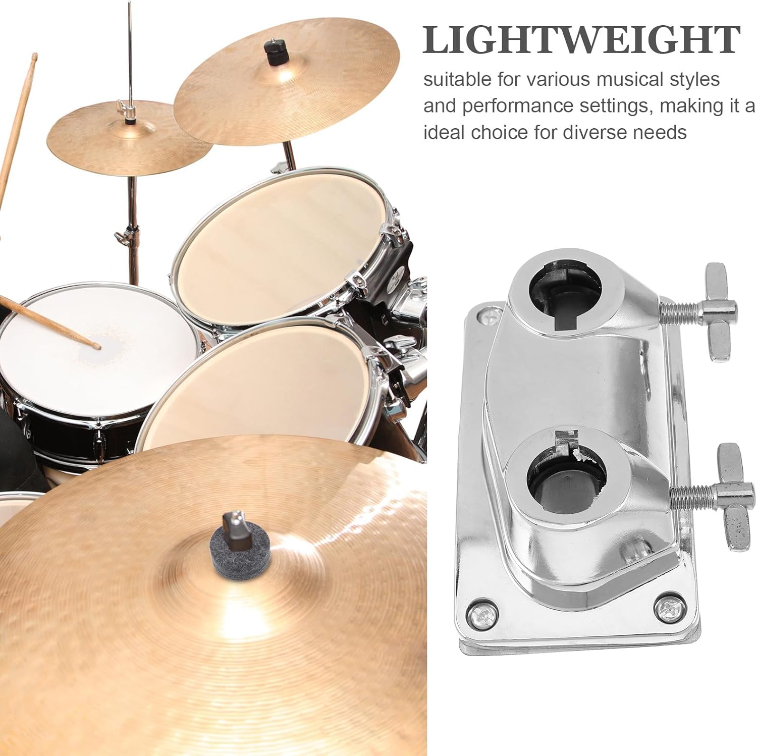 Generic Tom Drum Mounting Bracket: Double Bass Drum Leg Mount Bracket - Percussion Instrument Accessories - Installation Base For Studio & Live Performance