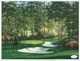 Justin Rose Signed Autograph Augusta National Larry Dyke Lithograph Photo - Jsa - Autographed Golf Art