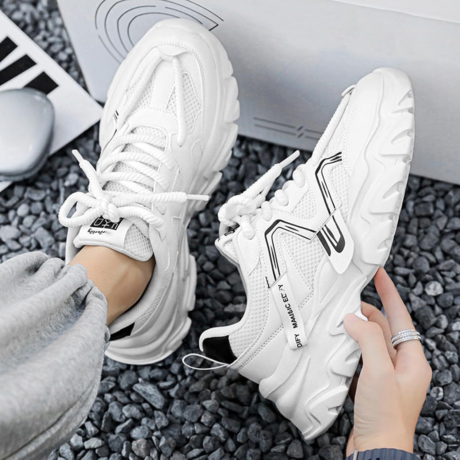 Mens Running Athletic Tennis Shoes Fashion Sneakers Lightweight Walking Jogging Workout Shoes